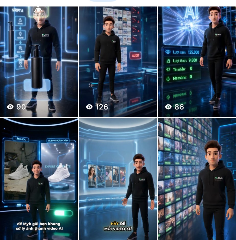 Reels Avatar MYB trên Facebook — ảnh sản phẩm thành video AI